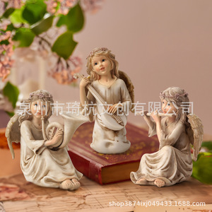 Angel Figurine <b>Set</b> Resin Craft Home Decoration Artistic Sculpture Ornament - Product Image 2