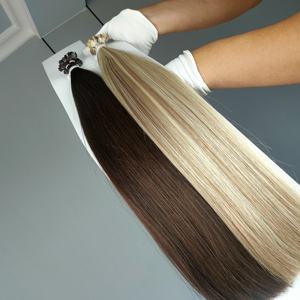 Extensiones de cabello de queratina Jasmine Beauty Ombreflat con punta plana, extensiones de cabello humano Remy de doble trama con punta Nano I, Y, K, plana y en forma de U. - Product Image 2