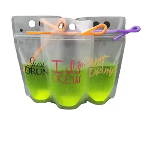 Hot 250ml 350ml 500ml 1000ml frosted plastic PET/PE Drink Juice drink zipper bags Stand up pouches with heart-shaped hole