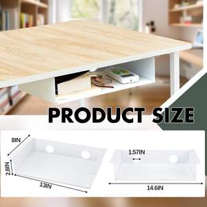 Étagère de rangement sous le bureau Plateau en <span class=keywords><strong>acier</strong></span> au carbone <span class=keywords><strong>avec</strong></span> feuilles de <span class=keywords><strong>feutre</strong></span> muettes Organisateur de montage pour bureau Poste de travail Gaming Stand Up Desk - Product Image 2