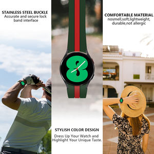 Crested — bracelet de montre classique à rayures, en Silicone, pour <span class=keywords><strong>Samsung</strong></span> <span class=keywords><strong>Galaxy</strong></span> <span class=keywords><strong>Watch</strong></span> 4 44mm 40mm 42mm <span class=keywords><strong>46mm</strong></span>, nouveau, 2022 - Product Image 5