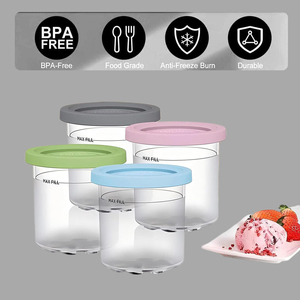 Lot de 4 contenants compatibles Ninja Creami, écologiques, sans BPA, pour la conservation de la crème glacée, avec couvercles et cuillères - Product Image 6