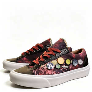 Fabricación de Zapatos de Skate Unisex Personalizados Estilo París, Zapatos Retro de Lona con Aspecto Desgastado, Zapatos Casuales de Moda Americana para <span class=keywords><strong>Hombre</strong></span> - Product Image 5
