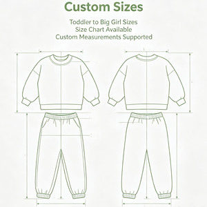 Tuta Sportiva Personalizzata per Bambini, Set Casual Minimalista con Felpa Girocollo e Pantaloni Jogger con Polsini Elastici, Completo Coordinato in 2 Pezzi per Ragazze - Product Image 4