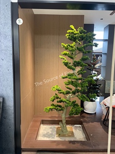 Hecho a mano 100% personalizado interior Artificial <span class=keywords><strong>rojo</strong></span> verde ciprés Pino certificado plástico bonsái árbol para cumpleaños árbol verde - Product Image 4