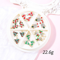 Nouveau Nail Art De Noël En Gros Alliage Bijoux Arc Petit Serpent Or Et Argent Couronne Six Grille Disque Décoration Ongles