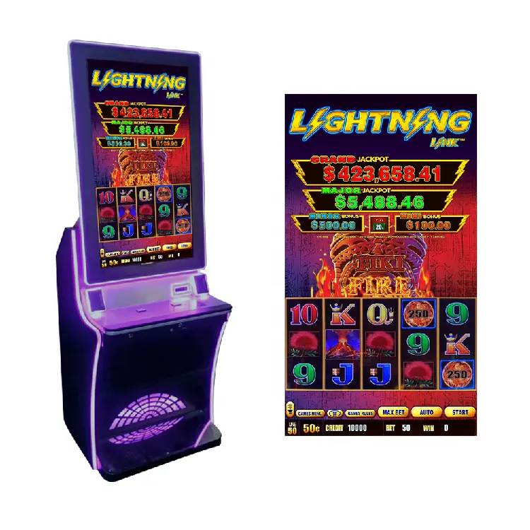 Lightning Link Tiki Fire 32"/43" Dual Cabinet For Casino Playing Gambling Arcade Game Board