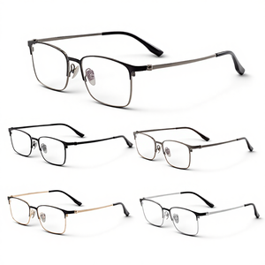 Gọng kính Titan bền chắc, kiểu vuông, bán khung Titan dành cho kính mắt thời trang, kính thuốc theo toa, in logo tùy chỉnh - Product Image 1