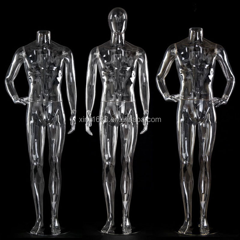 XINJI ファッション プラスチック ABS 透明 3Dモデル ヘッドレス 男性