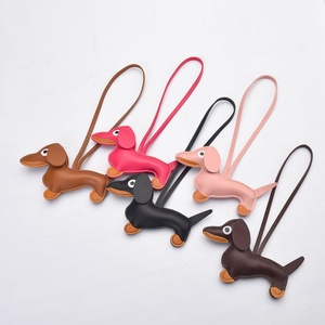 Dachshund <b>Dog</b> Keychain Custom <b>Dog</b> Designer Pu Leather Key Chain Bag Charm Pendant High Quality Car <b>Keyring</b> Toys - Product Image 2