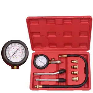 Pressure Gauge For Petrol Gas Engine 0-300PSI Engine Cylinder Compression Test Tool Set 8PCS