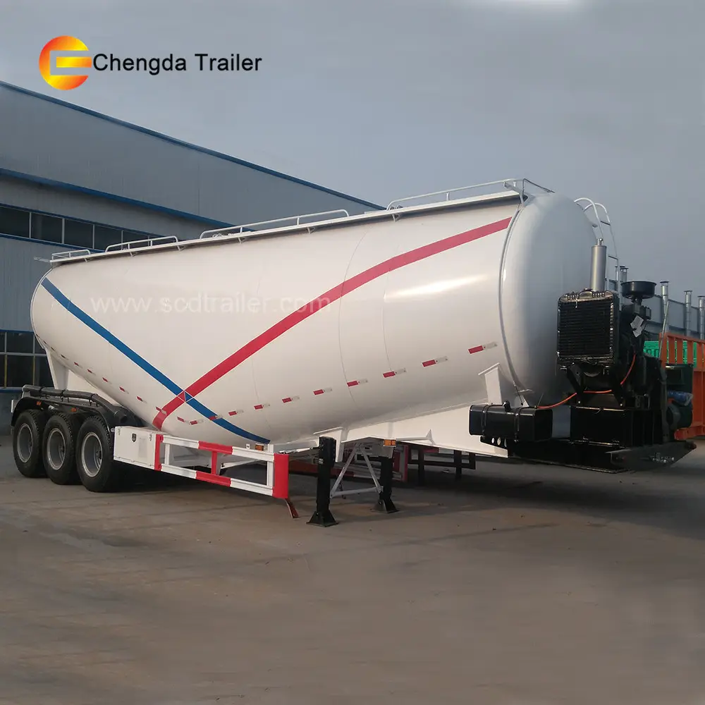 3 Axles 60 Tons Type Bulk Cement Tank Semi Trailer For Sale