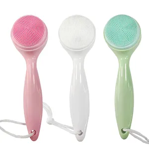 Best selling Silicone Long Handled Facial Shower Face Cleaning scrubber Wash Bath Massage Brushes Body Cleaner Brush