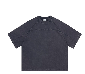 T-shirt à manches courtes pour homme FLOWORA, col rond, logo en relief, coupe classique, tricoté, motif lettres rouges sur le devant - Product Image 4