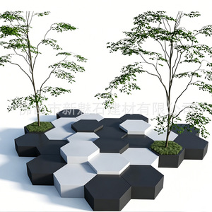 Nuevos Materiales de Construcción de Piedra, Bancas Modulares GRC Combinables para Jardín, Bancas de Cemento para Patio, Plaza y Espacios Exteriores - Product Image 3