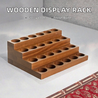 Support de rangement pour flacons d'huiles essentielles en bois massif poli, à plusieurs niveaux, artisanat en bois, boîtes en bois, enseignes murales