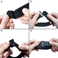 Sangle à boucle auto-agrippante personnalisée avec logo imprimé, ceinture à boucle de fermeture de qualité supérieure