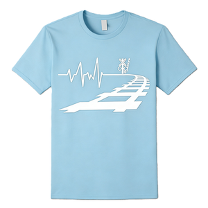 Camiseta con gráfico de latido de corazón de tren, regalo para amantes de las vías férreas y locomotoras, camiseta de algodón de manga corta oversize, estilo streetwear, top informal - Product Image 5