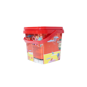 Custom Plastic Buckets Chocolate food pail food grade Biscuits Bucket With Lid With Handle For Snacks square food bucket