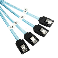 Câble MiniSAS SFF-8643 4SATA 7 broches vers carte RAID, pour connexion de données serveur HDD/SSD, stockage industriel, PC industriel - En stock