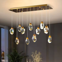 Décoration moderne pour la maison, lustre en cristal de météorite de luxe, lampe suspendue pour escalier, salon, lampes suspendues LED