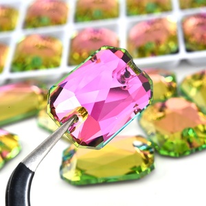 OLeeya Meilleures ventes Strass en verre rectangulaires et octogonaux personnalisés à coudre, Pierres de couture en cristal pour vêtements - Product Image 2