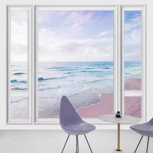 Papel pintado <span class=keywords><strong>de</strong></span> extensión visual 3D <span class=keywords><strong>ventanas</strong></span> mar playa paisaje murales - Product Image 2