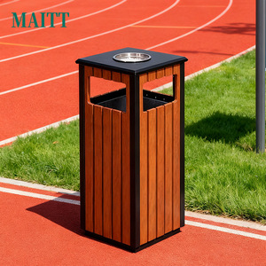 Poubelles de recyclage extérieures personnalisées pour parcs, communautés résidentielles et autres propriétés ; fabriquées en bois ; adaptées à la fois aux particuliers et aux collectivités. - Product Image 2
