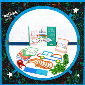 Jouets éducatifs Montessori en bois : Anneaux <span class=keywords><strong>de</strong></span> puzzle stéréo polyvalents pour l'entraînement à la pensée créative et l'éveil ludique - Product Image 3