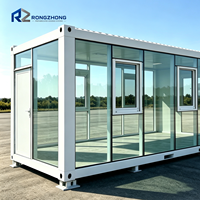 Bâtiment modulaire en conteneurs de verre pour bureau à domicile, salle de sport, bar à domicile, café, supermarché extérieur