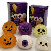 Nouveauté 2026 : Jouet Squishy en plastique sensoriel anti-stress, doux, en forme de citrouille et de boulettes, pour Halloween et Noël