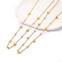 Collier pour femme en gros, minimaliste, en acier inoxydable plaqué or 18 carats, tendance, avec pendentifs étoile, cœur, flocon de neige, maillons, bijoux inaltérables