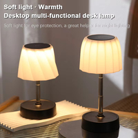 Lampe de bureau en métal en tissu avec charge tactile USB veilleuse LED créative sans fil pour lire l'atmosphère décor dans la chambre