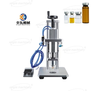 Pequeña prensa automática de escritorio, vial de perfume, tapa de aluminio, sellado neumático, máquina taponadora de botellas de plástico y vidrio - Product Image 2