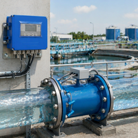 Débitmètre à ultrasons en ligne SS316L à bride pour la mesure précise des eaux usées des stations d'épuration et des conduites de rejet