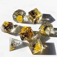 Ensemble de la série Liquid Core Dnd Dice Flower, 5 7 pièces, donjons et Dragons, avec pochette gratuite, jeu de rôle, sac
