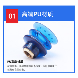 Potente Ventosa de Vacío de Poliuretano Industrial PCG-55PU, Operación Neumática para Levantar Placas de Acero, Elevador de Vacío - Product Image 3