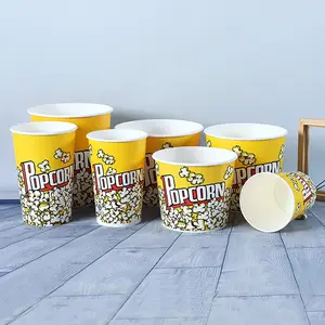 Cubo de papel desechable para pollo, cubeta para palomitas de maíz, tamaño grande, 85oz, venta directa de fábrica