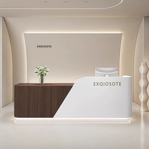 Bàn tiếp tân sang trọng hiện đại cho Thẩm mỹ viện quầy bar salon tóc phía trước cửa hàng quần áo sơn mài phòng khám Nha khoa khách sạn - Product Image 5