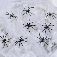 Vente en gros de toiles d'araignées extensibles pour Halloween 20G avec 2 araignées en plastique pour décorations intérieures et extérieures pour Halloween