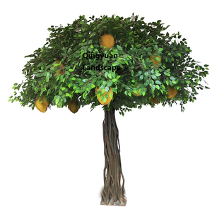 Árbol de Durian artificial de 5 pies <span class=keywords><strong>con</strong></span> follaje tropical perfumado de frutas puntiagudas realistas para parque temático/Resort Bonsai Artificiel - Product Image 4