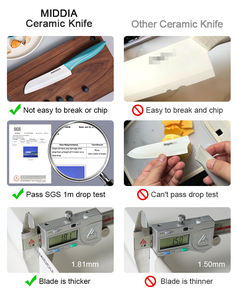 Ensemble <span class=keywords><strong>de</strong></span> <span class=keywords><strong>couteaux</strong></span> <span class=keywords><strong>de</strong></span> cuisine japonais professionnels MIDDIA, jetables, ambidextres, manche en PP, finition satinée, <span class=keywords><strong>couteaux</strong></span> en céramique noire, zircone - Product Image 4