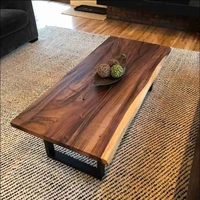 Ensemble de table à manger étendue en bois de luxe Plateau de table en dalles de bois Live Edge Table basse personnalisée en noyer d'Amérique du Sud massif Live Edge