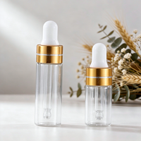 Botol Tetes Kaca Mini Bening 1ml 2ml 3ml 5ml Grosir, Botol Kecil Kosong untuk Serum, Parfum, Minyak dengan Pipet untuk Perawatan Kulit