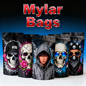 Hot Selling Mylar Cali Zipper <b>Bag</b> Halloween Child-Proof Packaging for Cookies Gummies Tobacco Flowers Herbs-Edible 1g 14g Sizes - Product Image 1