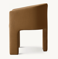 Fauteuil de salle à manger INNES contemporain en bois massif avec dossier fermé et revêtement en tissu, idéal pour salon, hôtel, restaurant et banquets