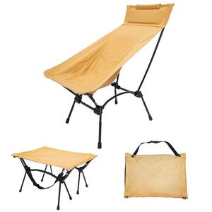 Modern Multi-function Outdoor High Back Lawn Chair Set 2-in-1 Footrest Small <b>Table</b> <b>Foldable</b> Eco-Friendly Portable <b>Garden</b> Hotel - Product Image 3