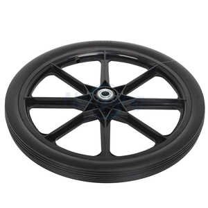 20" Flat Free Tire and <b>Wheel</b>, with 3/4" & 5/8" Bearing, 2.45" Centered Hub, <b>Replacement</b> <b>Wheel</b> For Rubbermaid Wheelbarrow - Product Image 2