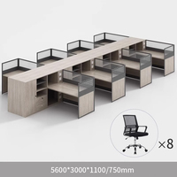 Bureau d'angle en forme de L en MFC MDF, sur mesure, pour poste de travail informatique, 2 personnes, 4 personnes, avec armoire