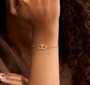 Custom Stainless Steel Interlocking Heart Name <strong>Bracelet</strong> with Birthstone Personalized <strong>Bestfriend</strong> Gift - Product Image 5